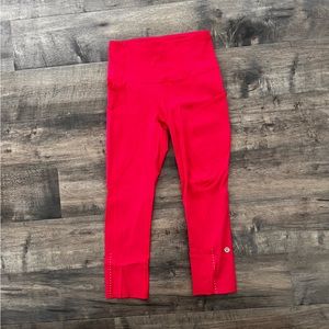 Women’s Lululemon Crop Leggings Hot Pink Size 2